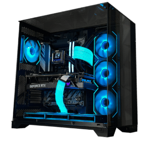 Infinity Zenith RTX 5070 Ti Gaming PC – High-end custom desktop with Ryzen 7 9800X3D, RTX 5070 Ti, liquid cooling, and tempered glass case