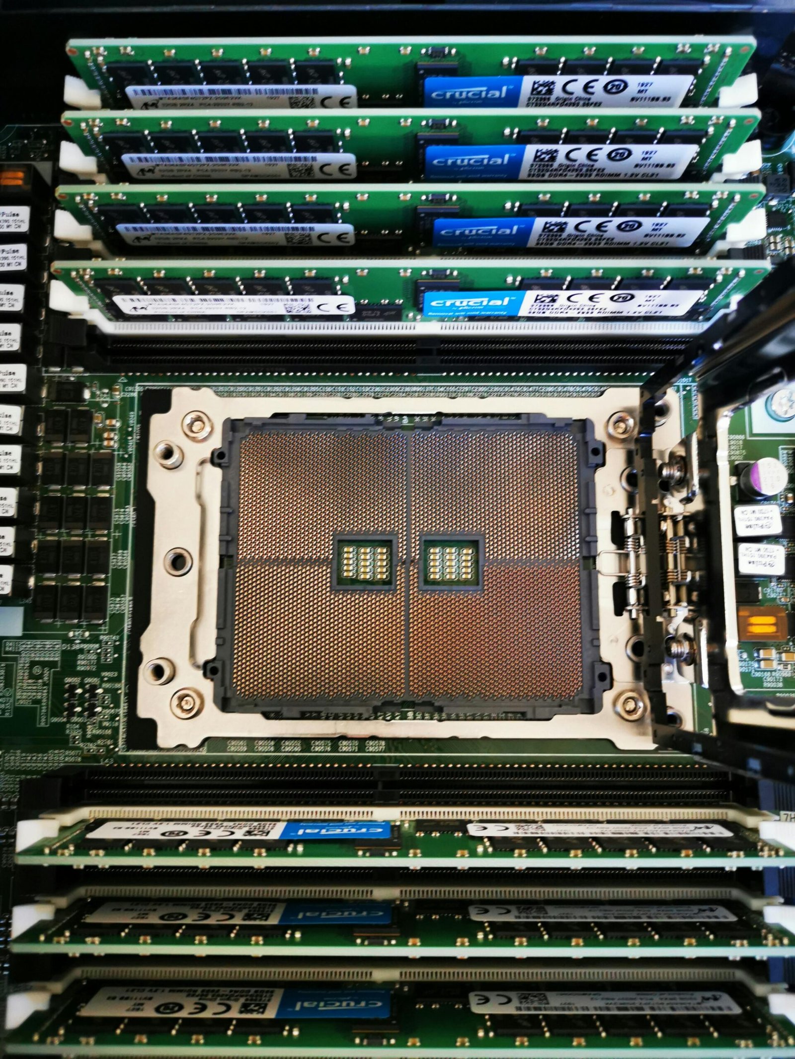 Enterprise workstation motherboard with CPU socket and ECC memory